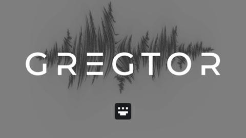 Minimalist album cover featuring a jagged, fractal audio waveform centered on a slate grey background. The title 